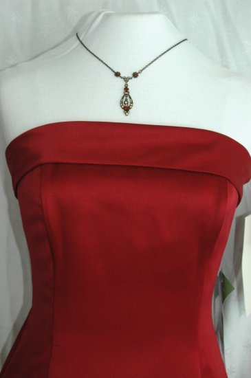 URBAN GIRL NITES Strapless Red Satin Prom Pageant GOWN - NEW - Size 7/8