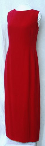 DANA BUCHMAN Long RED Formal SILK Dress - Size 16