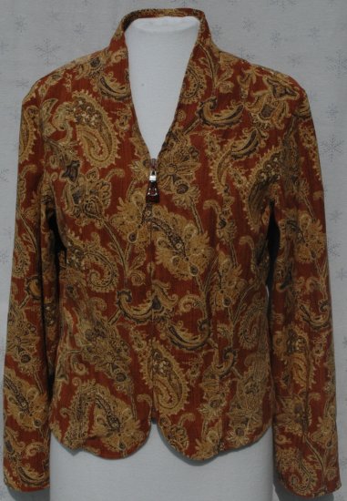 COLDWATER CREEK Zipper Front Paisley Jacket - Size Medium M