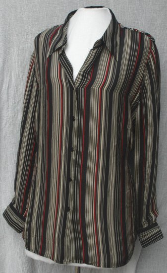 LANE BRYANT Silk Vertical Stripe Blouse - Size 18/20