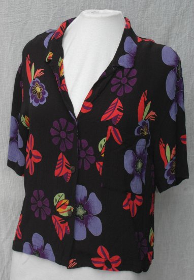 CHICO's DESIGN Vibrant Rayon Blouse Size 1 Small Medium