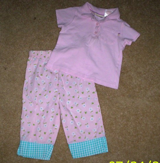 LN girls 3T 2pc Kid Connection outfit shirt/capri pants