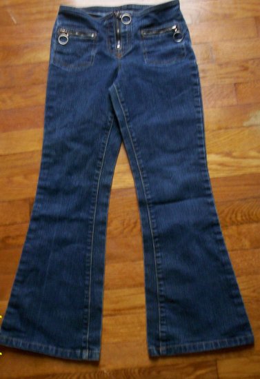 LN girls sz 10 Reg dark denim hipster flare jeans