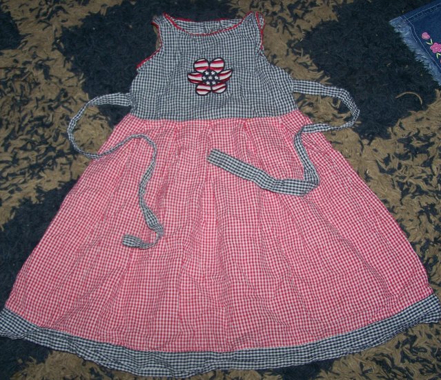 NN girls 2T baby crew patriotic gingham sundress tie bk