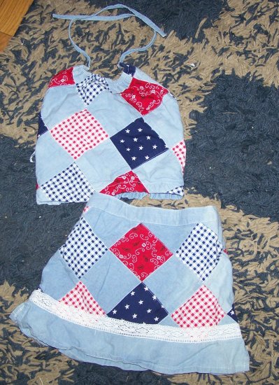 LN girls 3T Childrens Place patriotic set halter/skirt