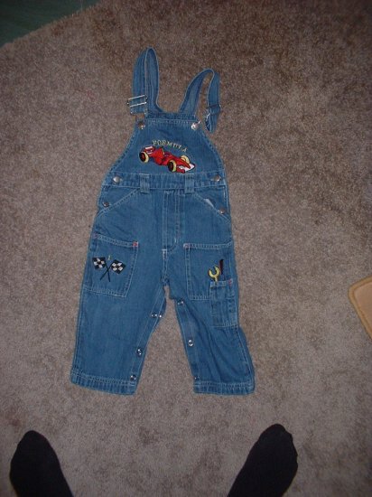Size 18 Months Boys Overalls Formula Race Car Pit Crew PRICE REDUCED! +Shipping INCLUDED!