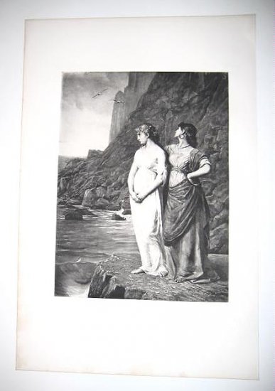 "The Belle of Scio" by Jean Benner Antique Gravure from 1880's