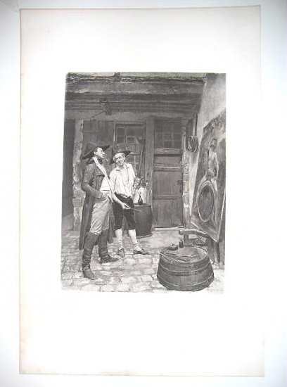 "The sign Painter" By Meissonier , Gravure fron the 1880's