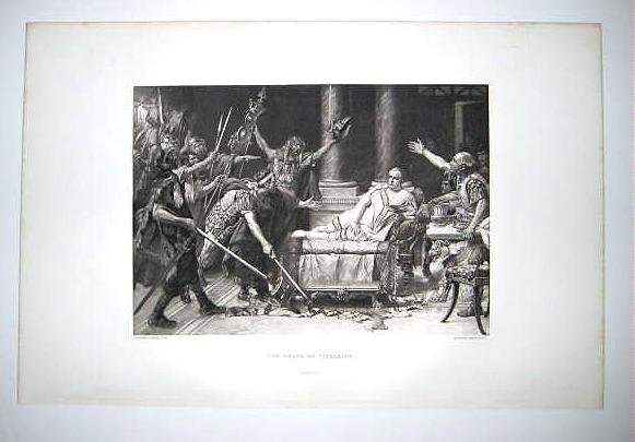 'The Death Of Vitellius' by Edourde Vimont. Gravure from 1880's