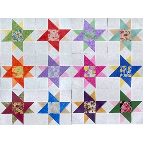 Scrappy Floral Quilt Top Blocks