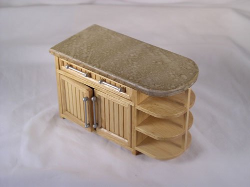 Oak Bistro Cabinet 1:12 Dollhouse Miniature