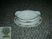 Noritake Phyllis Gravy Boat with attached Underplate