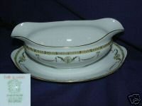 Noritake The Sahara Gravy Boat w/ Attached Under Plate
