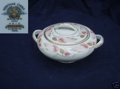 Noritake Rosanne 1 Sugar Dish ( Bowl ) with Lid
