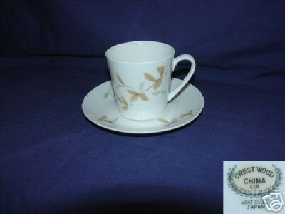 Crest Wood China Monticello Pattern 4 Cup Saucer Sets