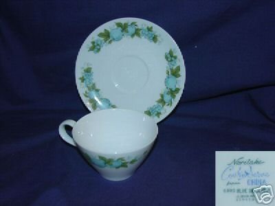 Noritake Blue Orchard Pattern 3 Cup and Saucer Sets