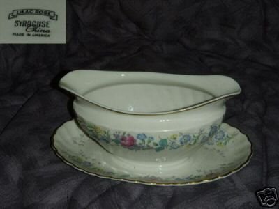 Syracuse Lilac Rose Gravy Boat with Underplate