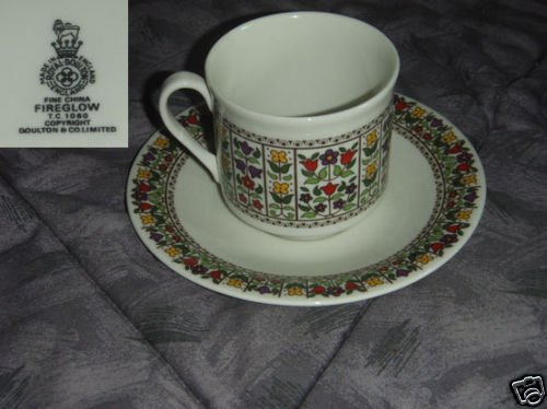 Royal Doulton Fireglow 4 Cup and Saucer Sets