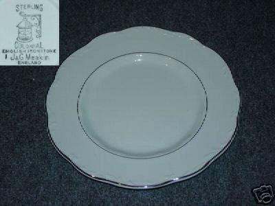 J and G Meakin Silver Baroque 6 Dessert or Pie Plates
