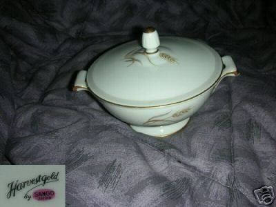 Sango Harvest Gold Sugar Dish ( Bowl ) with Lid