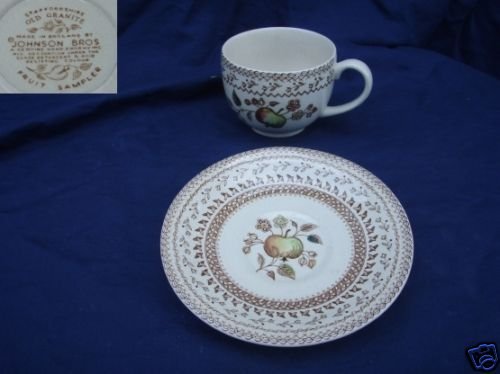 Johnson Brothers Fruit Sampler 2 Cup and Saucer Sets