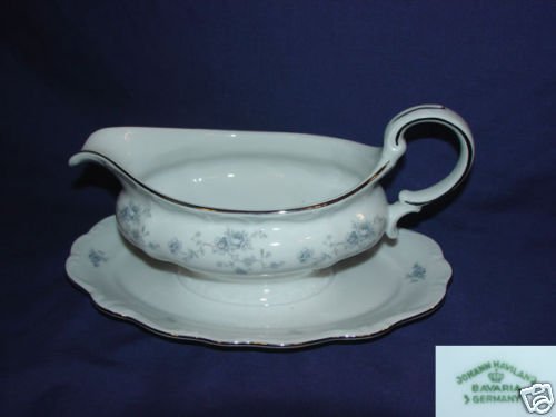 Johann Haviland Blue Garland 1 Gravy Boat w/ Underplate