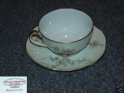 Theodore Haviland NY Rosalinde 4 Cup Saucer Sets - MINT