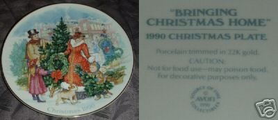 Avon Bringing Christmas Home 1990 Collector Plate
