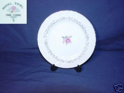 Fine China of Japan Royal Swirl 4 Bread Plates