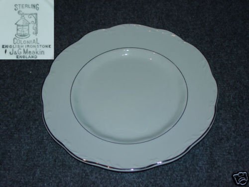 J and G Meakin Silver Baroque 6 Dinner Plates