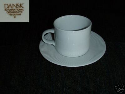 Dansk Fluted White Cafe 3 Cup and Saucer Sets