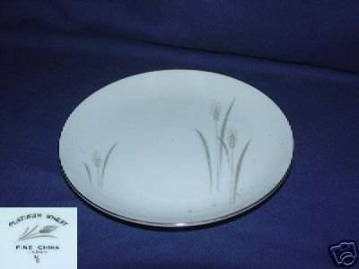 Fine China of Japan Platinum Wheat 4 Bread Plates