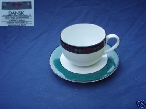 Dansk Emerald Braid 2 Cup and Saucer Sets