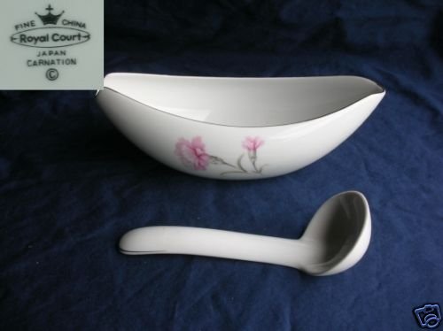 Royal Court Carnation 1 Gravy Boat and Ladle ( Spoon )