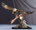 2 Eagles With Wood Base