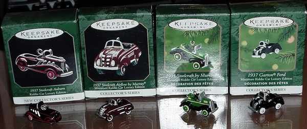 Entire Set of Hallmark Kiddie Car Luxury Edition Miniature Ornaments