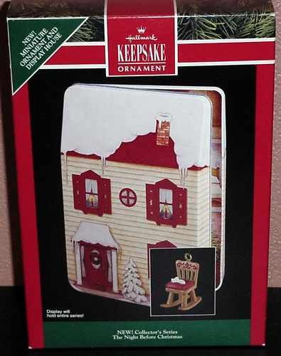 Hallmark 1992 The Night Before Christmas Pressed Tin Display House