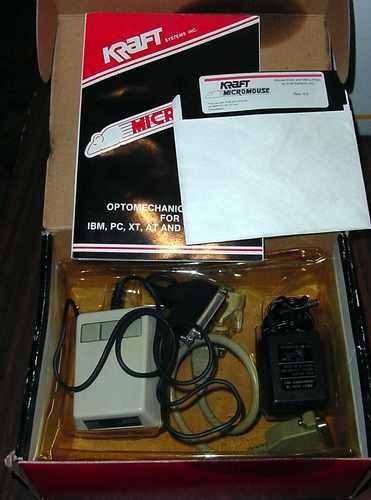 Vintage 1987 KRAFT OPTICAL MOUSE in Box w/ Software