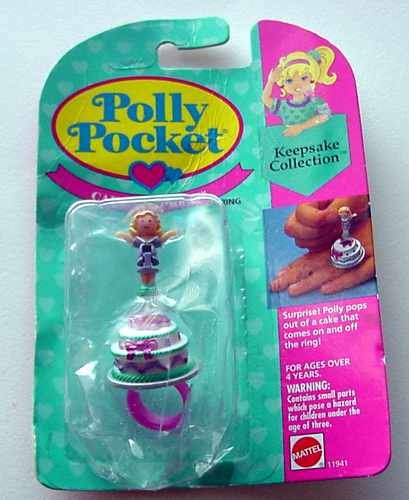 Bluebird 1993 Polly Pocket Cake Surprise Ring - MOC!