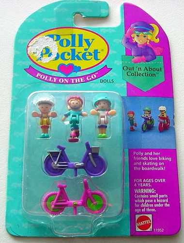 Bluebird 1994 Polly Pocket ON THE GO Biking & Skating Set