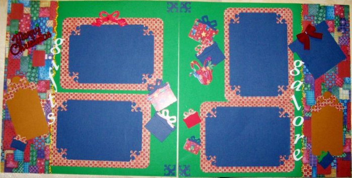 2 CUSTOM PREMADE SCRAPBOOK PAGES CHRISTMAS GIFTS GALORE