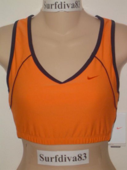 Nwt L NIKE DRI-FIT Women Sport Bra Top Shirt New $32 Large Orange Strength