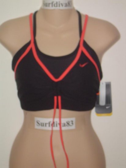 Nwt L NIKE DRI-FIT Women Sport Bra Top Shirt New $36 Large Black Flex N Funk