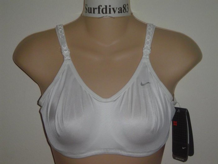 Nwt 32A NIKE Women DRI-FIT BALANCE Sport Bra New $40 White