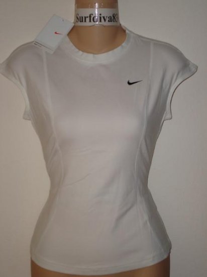 Nwt S 4-6 NIKE DRI-FIT Women Top Shirt New Running Small White