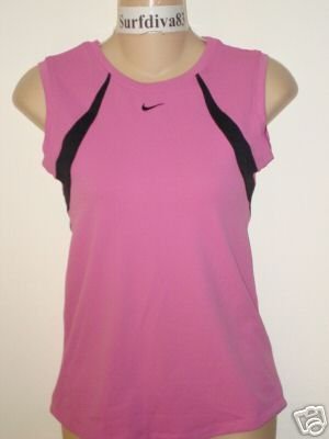 Nwt XS NIKE DRI-FIT Women Tank Top Shirt New Pink Black Xsmall