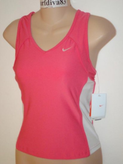 Nwt XS NIKE DRI-FIT Women Strength Tank Top Shirt New Xsmall Pink White