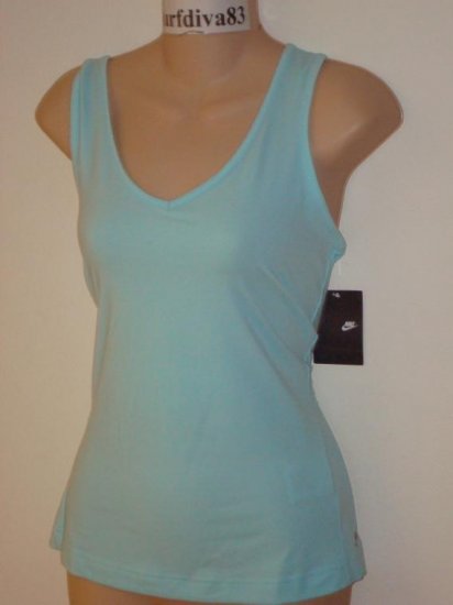 Nwt M 8-10 NIKE Women Fitness Yoga Tank Top Shirt New Medium Blue