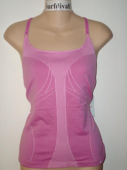 Nwt M L NIKE DRI-FIT Women Yoga Tank Top Shirt New $40 Medium Large Dark Pink