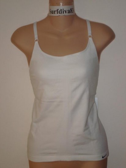 Nwt M L NIKE DRI-FIT Women Yoga Tank Top Shirt New $40 Medium Large White